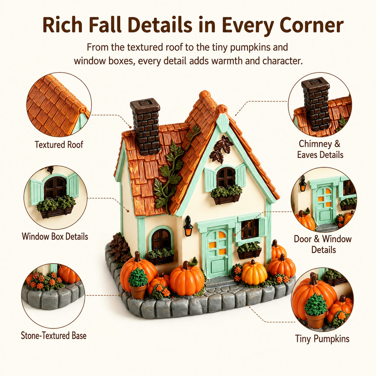 Lighted Autumn Cottage House