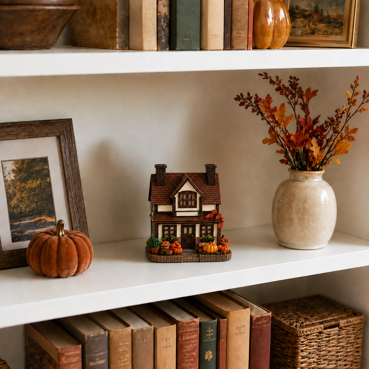Lighted Autumn Cottage House