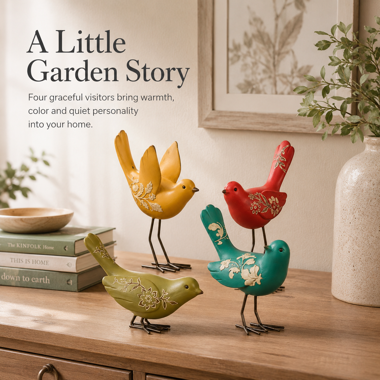 Botanical Garden Bird Figurine Set
