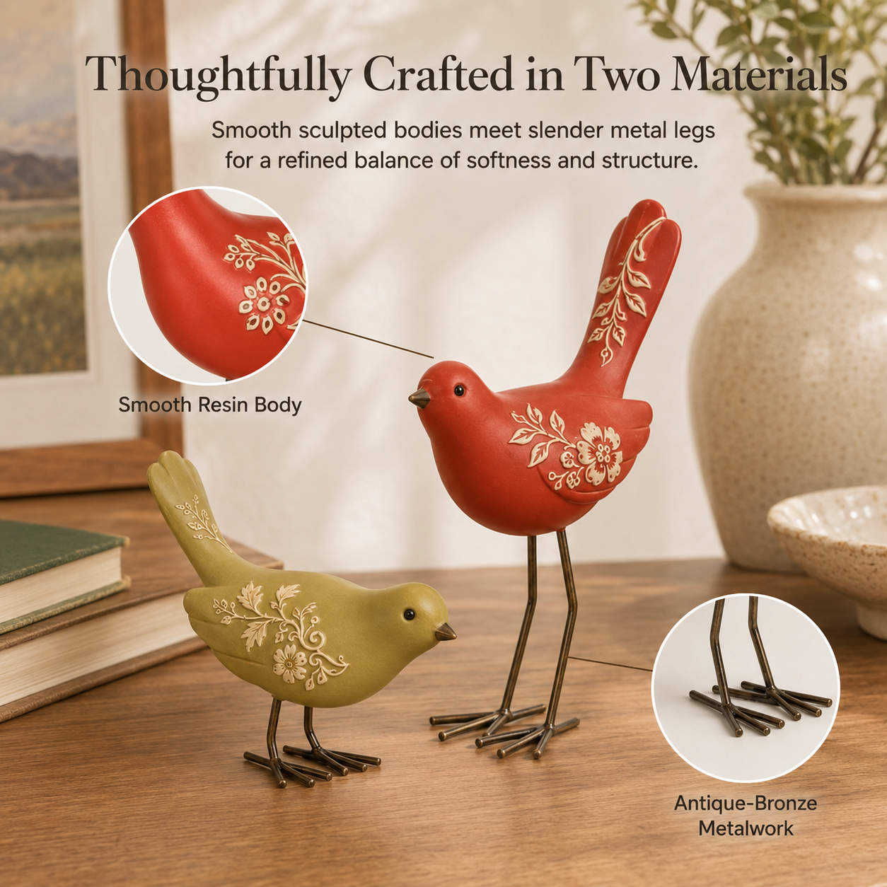 Botanical Garden Bird Figurine Set