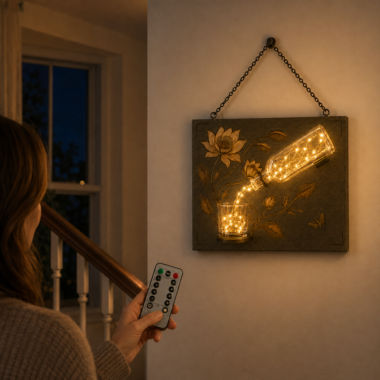 Botanical Pour Lighted Wall Decor