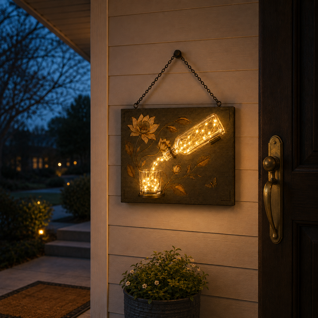 Botanical Pour Lighted Wall Decor