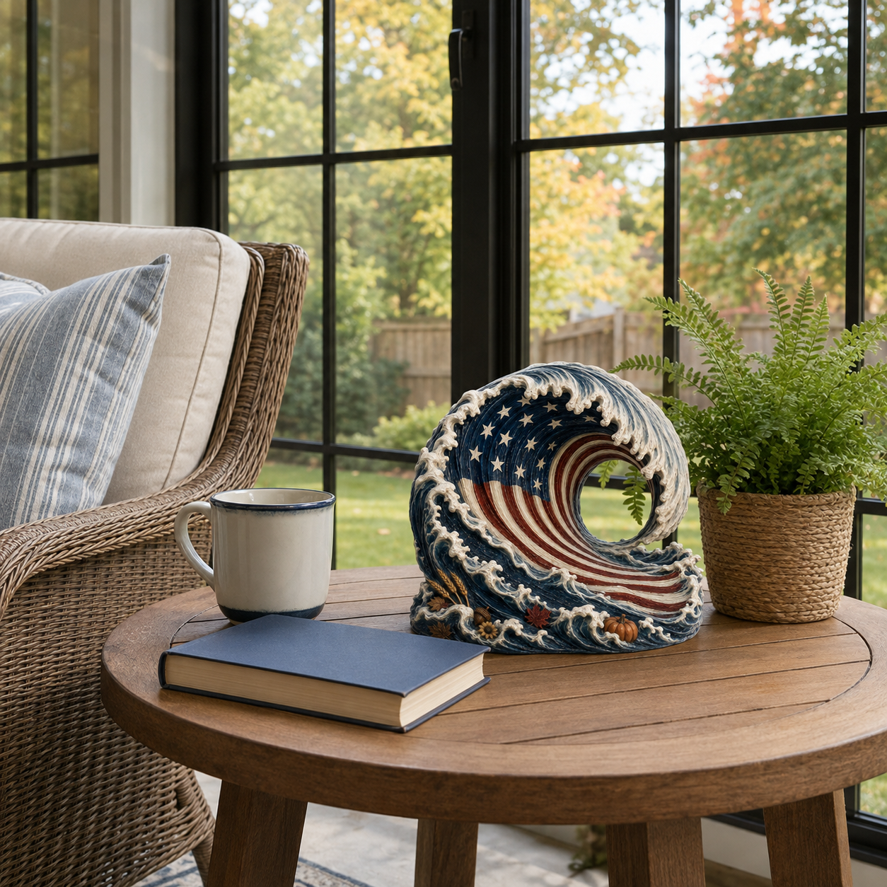 Lighted Patriotic Harvest Wave Decor