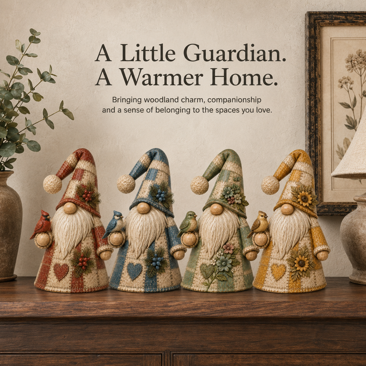 Vintage Woodland Guardian Gnome Figurine