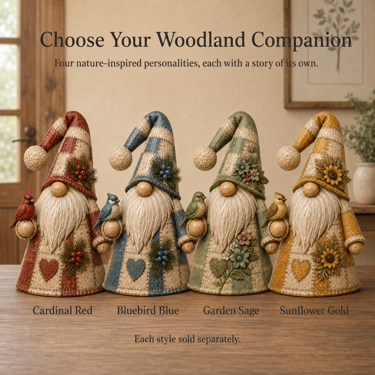 Vintage Woodland Guardian Gnome Figurine
