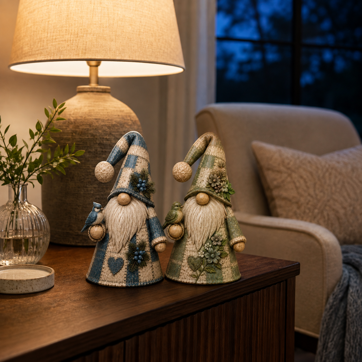 Vintage Woodland Guardian Gnome Figurine