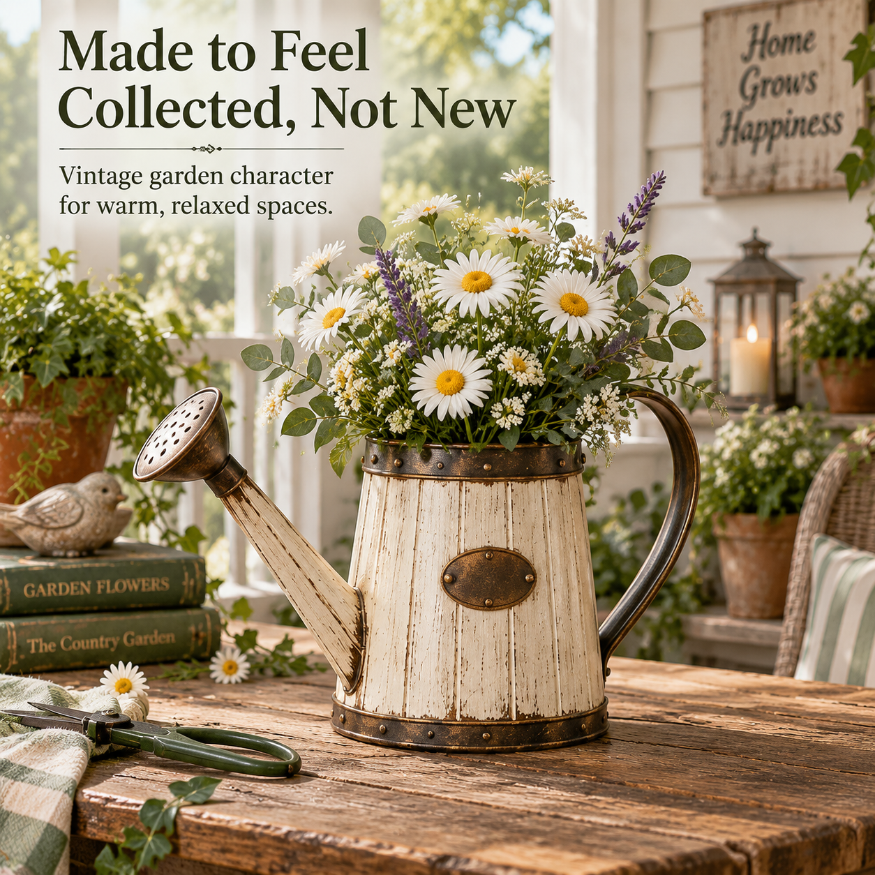 Vintage Garden Watering Can Planter
