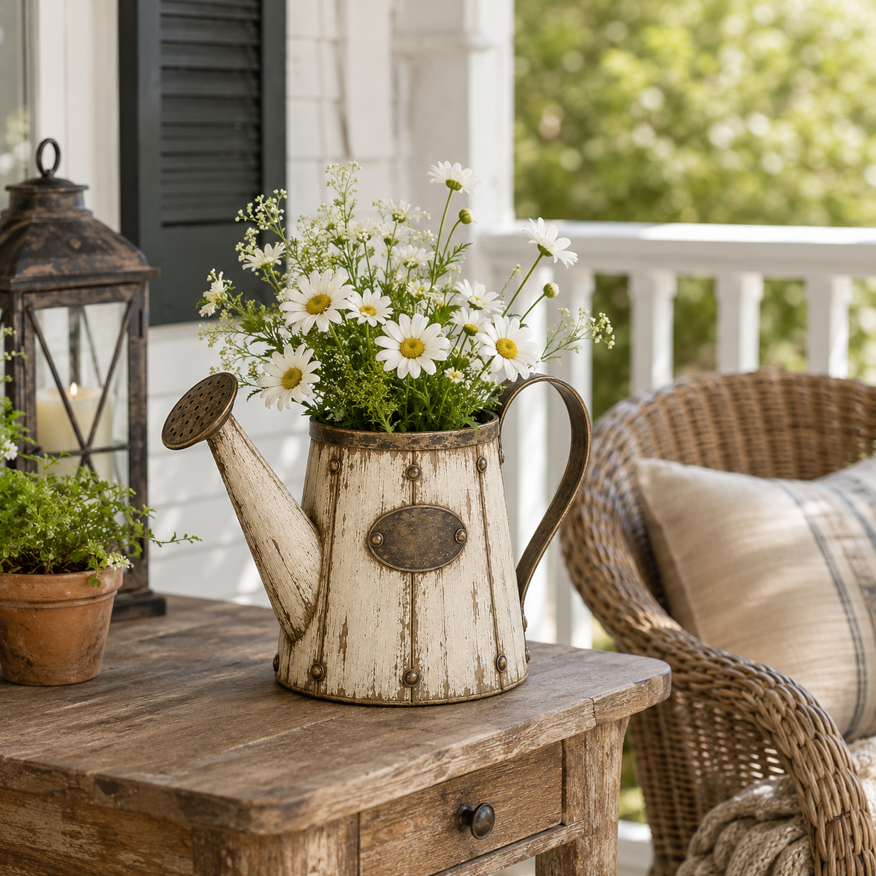 Vintage Garden Watering Can Planter