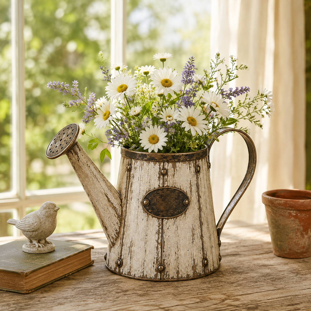Vintage Garden Watering Can Planter