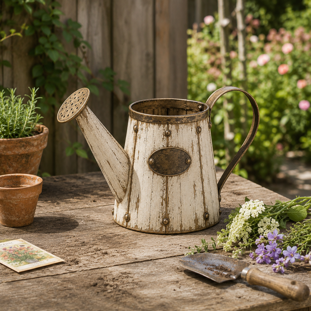 Vintage Garden Watering Can Planter