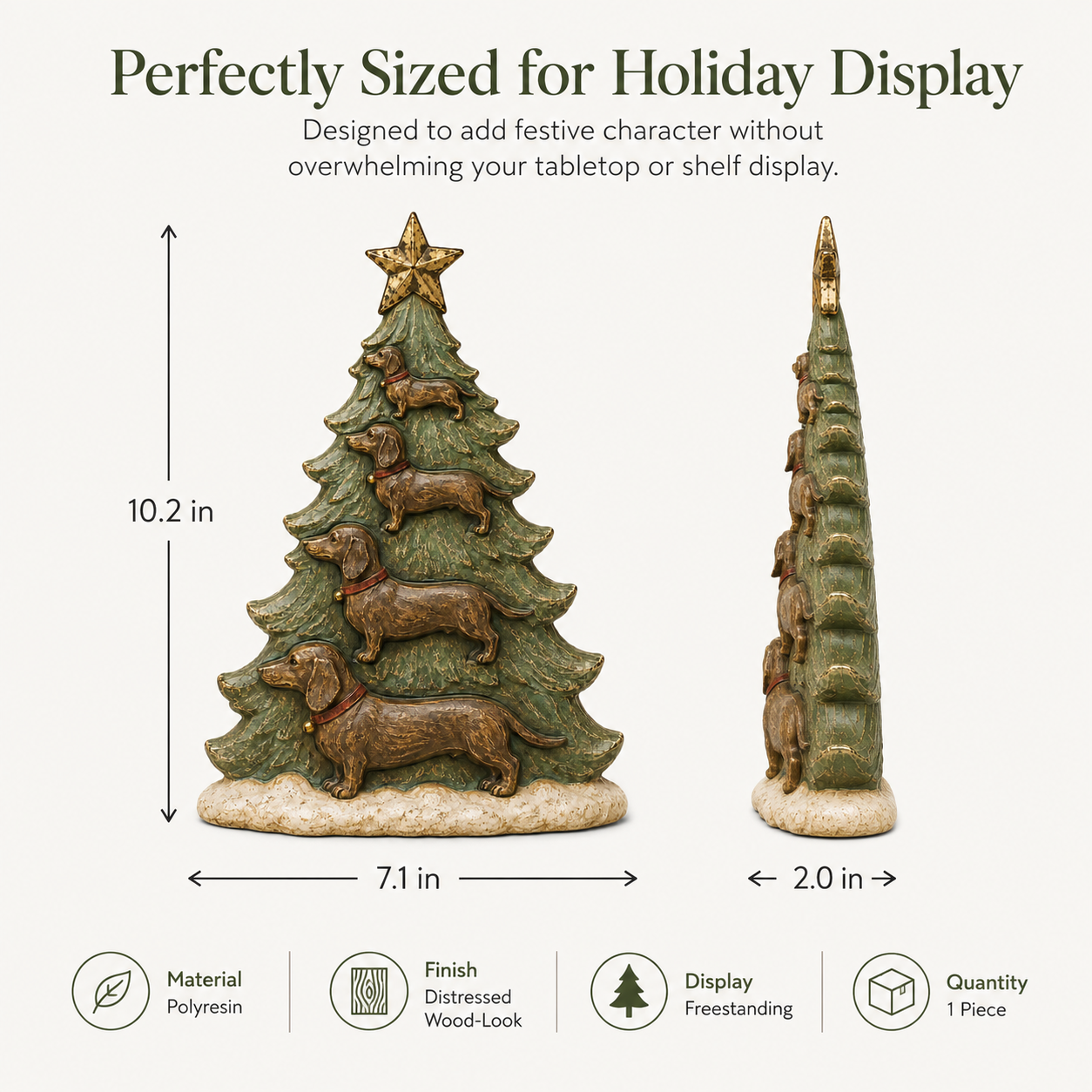 Vintage Dachshund Christmas Tree Figurine