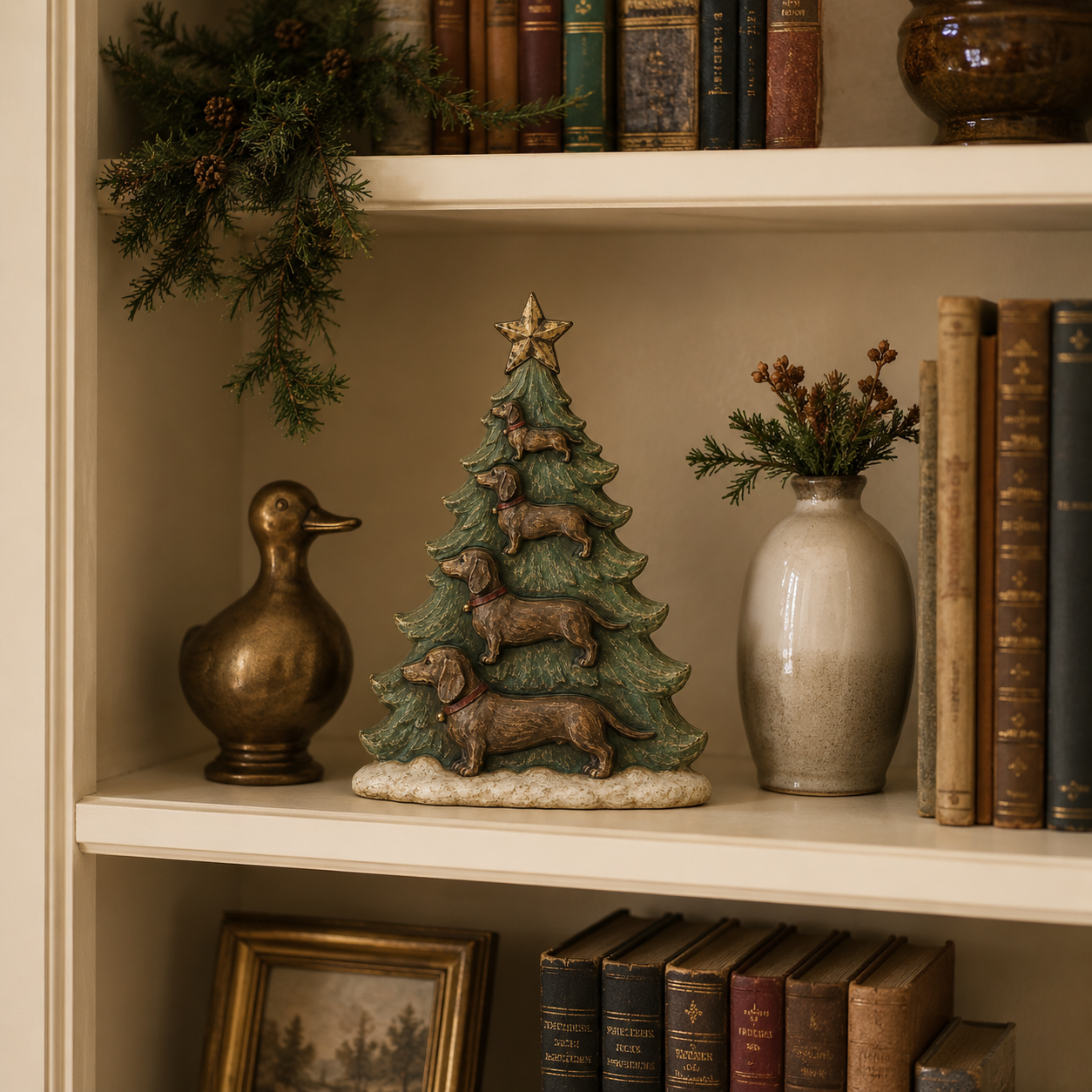 Vintage Dachshund Christmas Tree Figurine