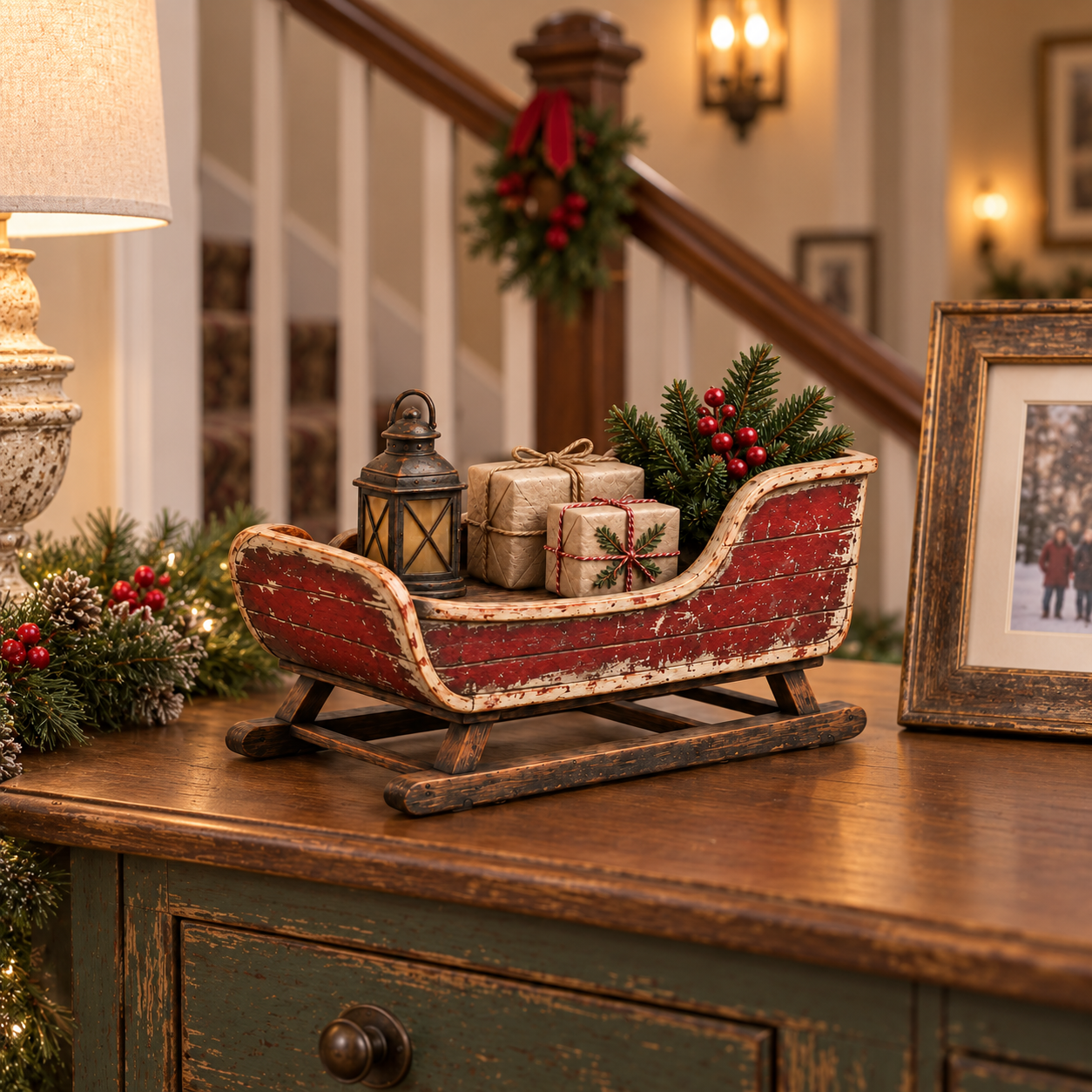 Vintage Christmas Eve Sleigh Figurine