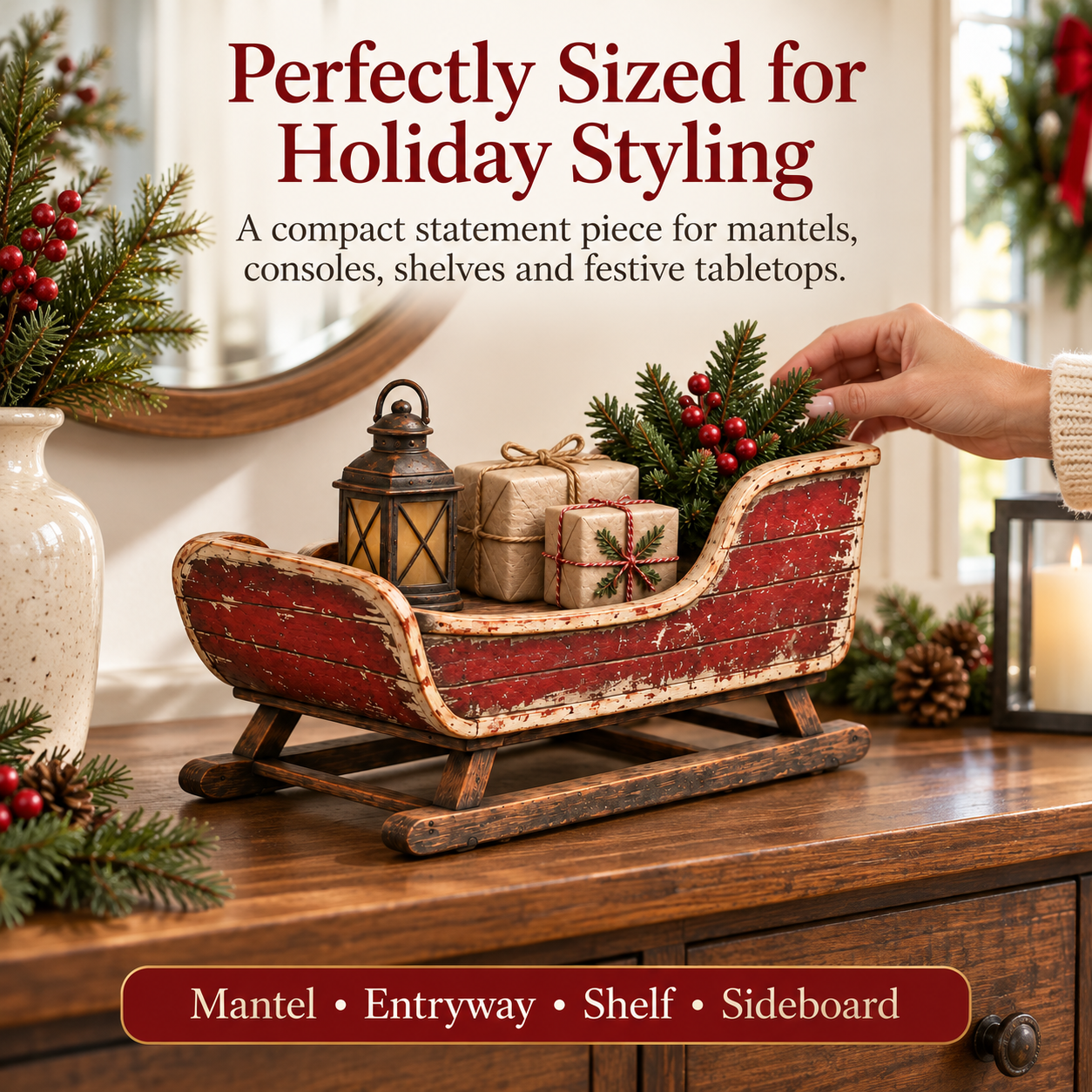 Vintage Christmas Eve Sleigh Figurine