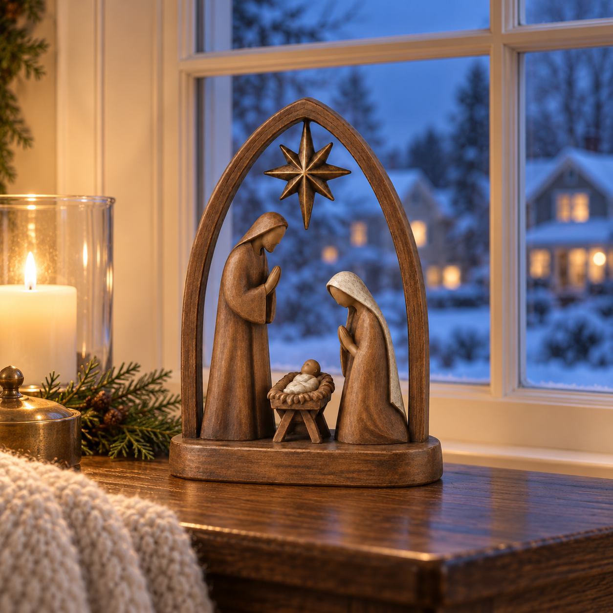 Star of Bethlehem Holy Family Nativity Figurine