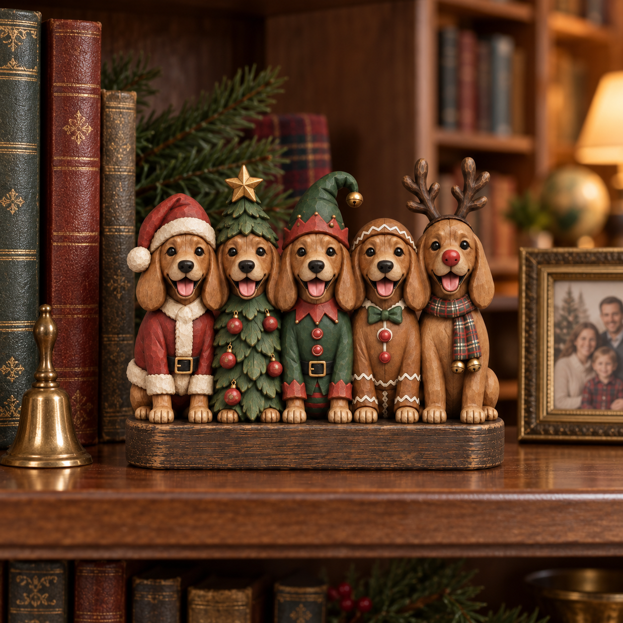 Vintage Christmas Pup Parade Figurine