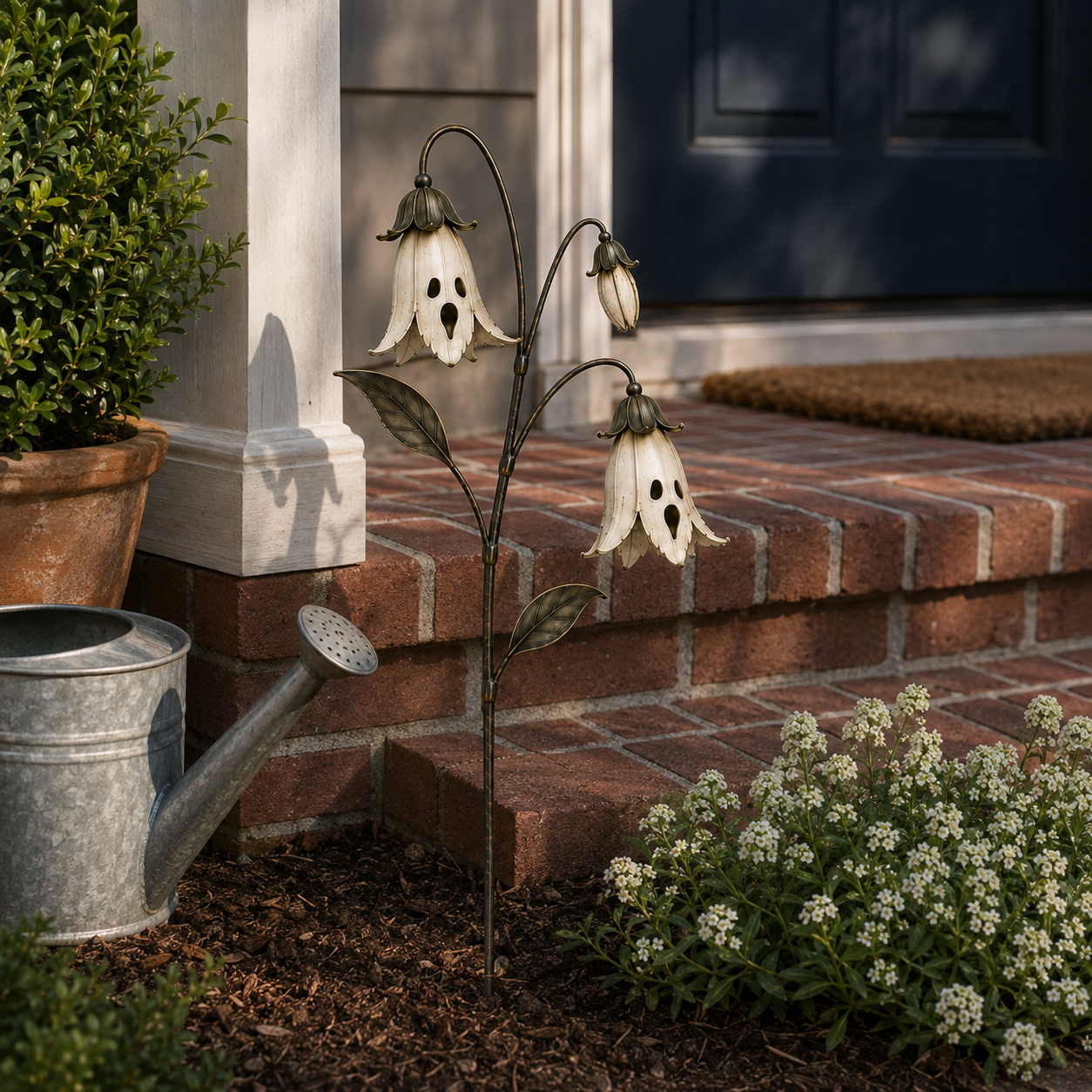 Ghost Bellflower Metal Garden Stake