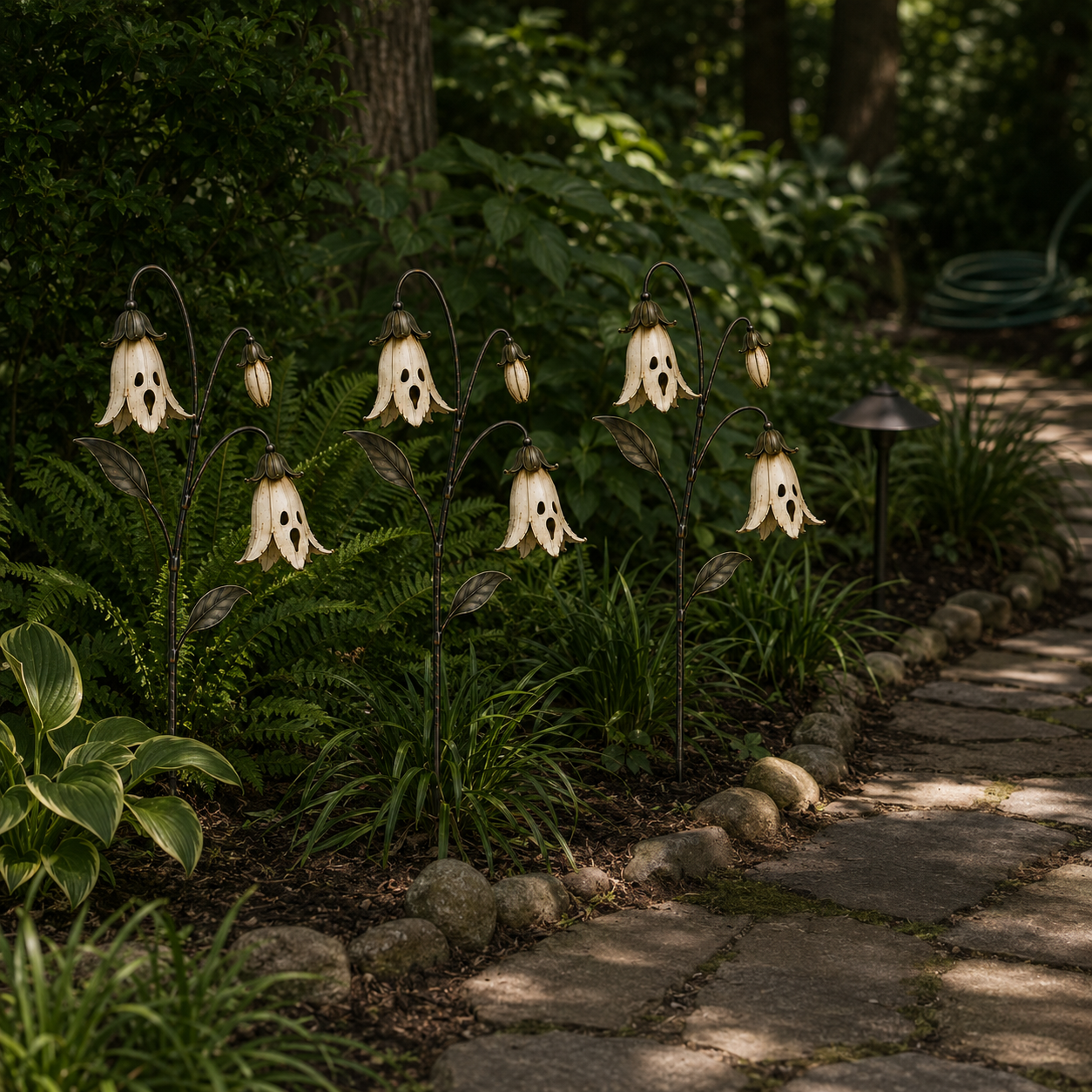 Ghost Bellflower Metal Garden Stake