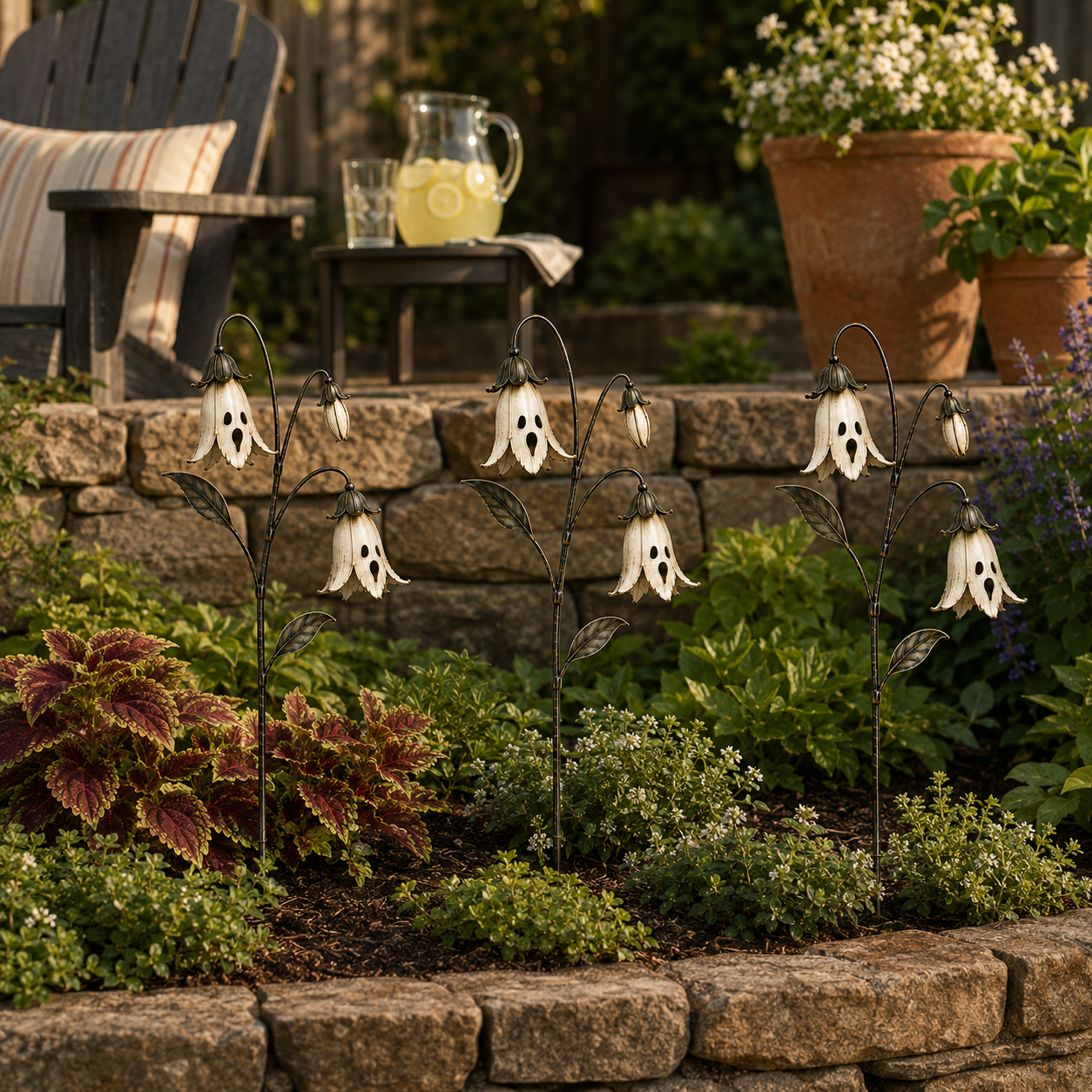 Ghost Bellflower Metal Garden Stake