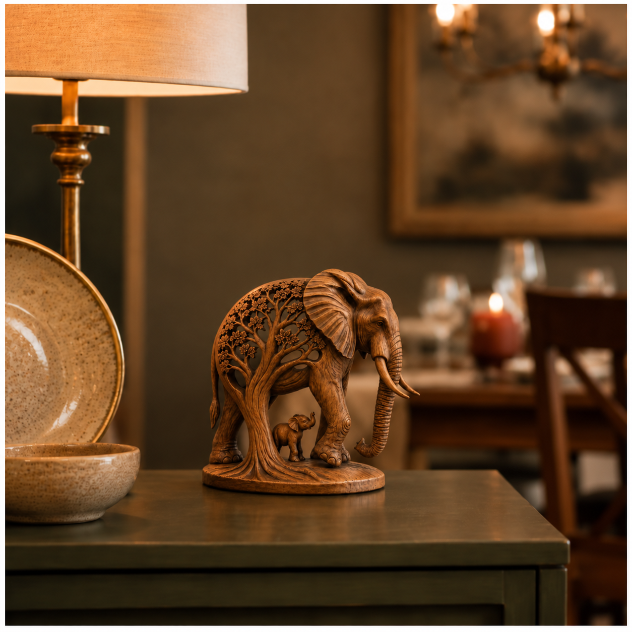 Elephant Family Tree Sculpture