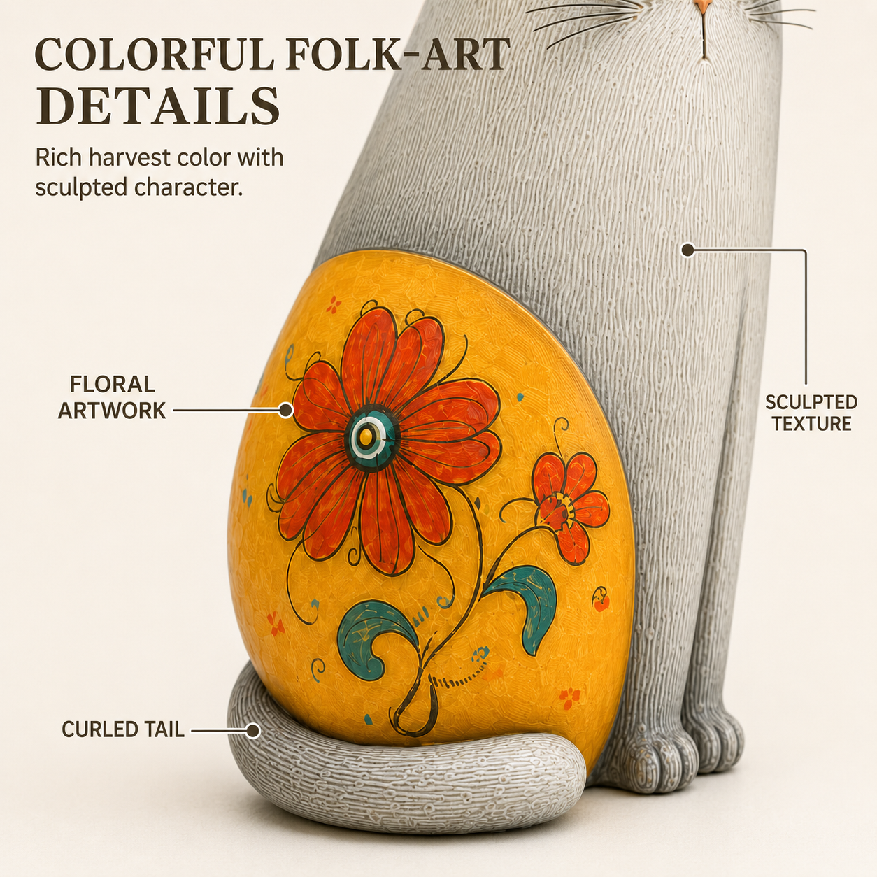 Autumn Bloom Cat Figurine Set
