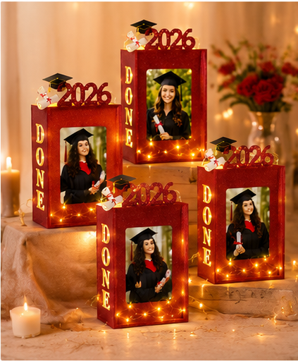 Set of 4 2026 Graduation Photo Frame Lanterns with Lights