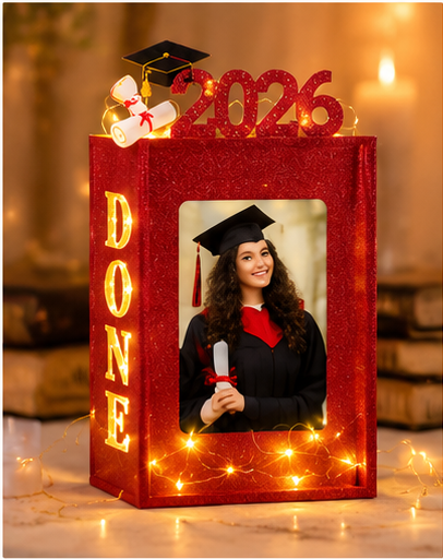 Set of 4 2026 Graduation Photo Frame Lanterns with Lights
