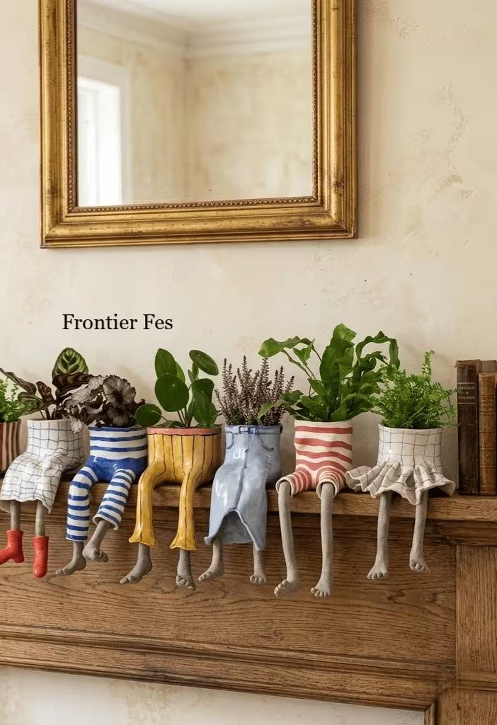 Resin Craft, Creative Lower Body Planter Figurine