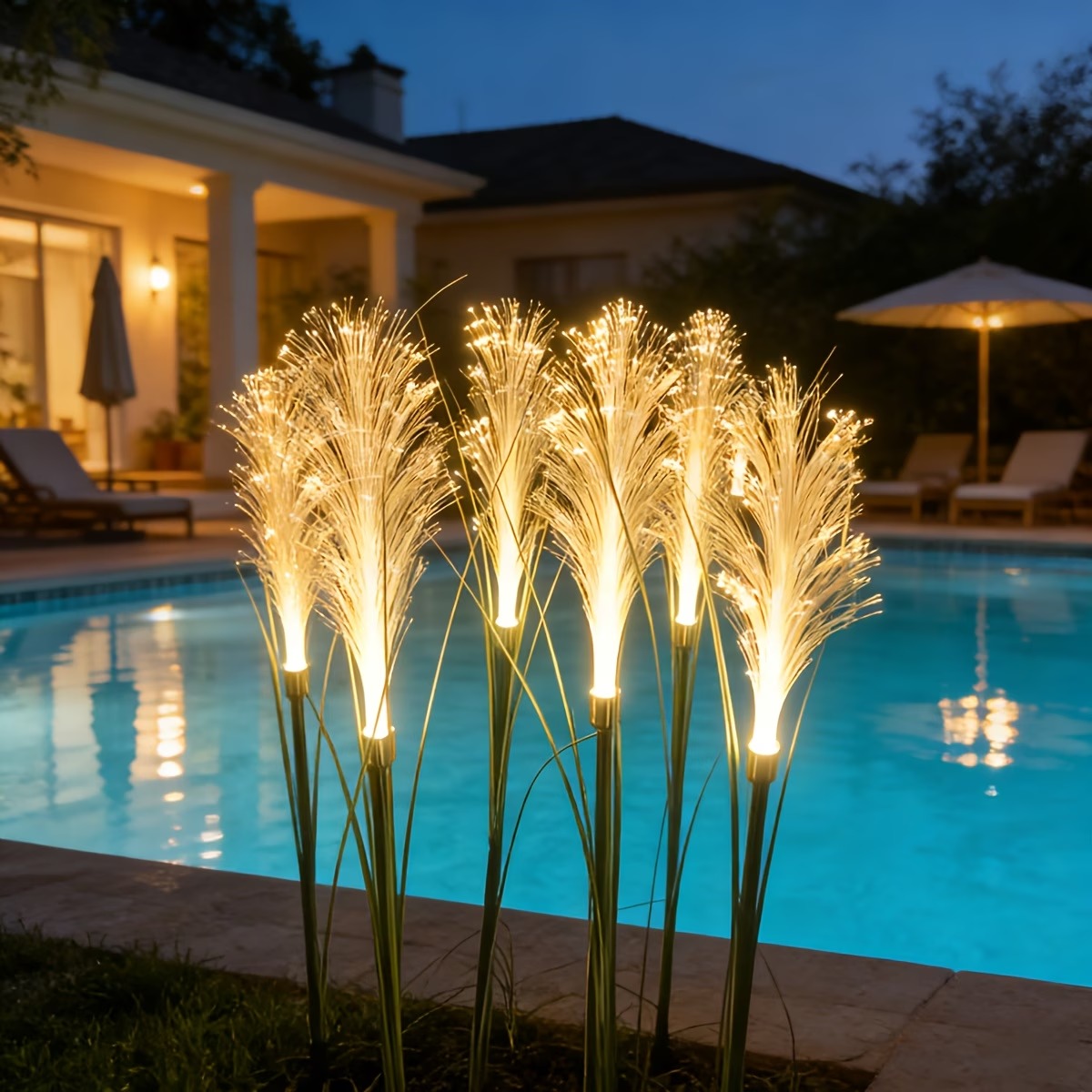 Solar Simulated Reed Lamp – Enchanting Fiber Optic Garden Light, Outdoor Waterproof