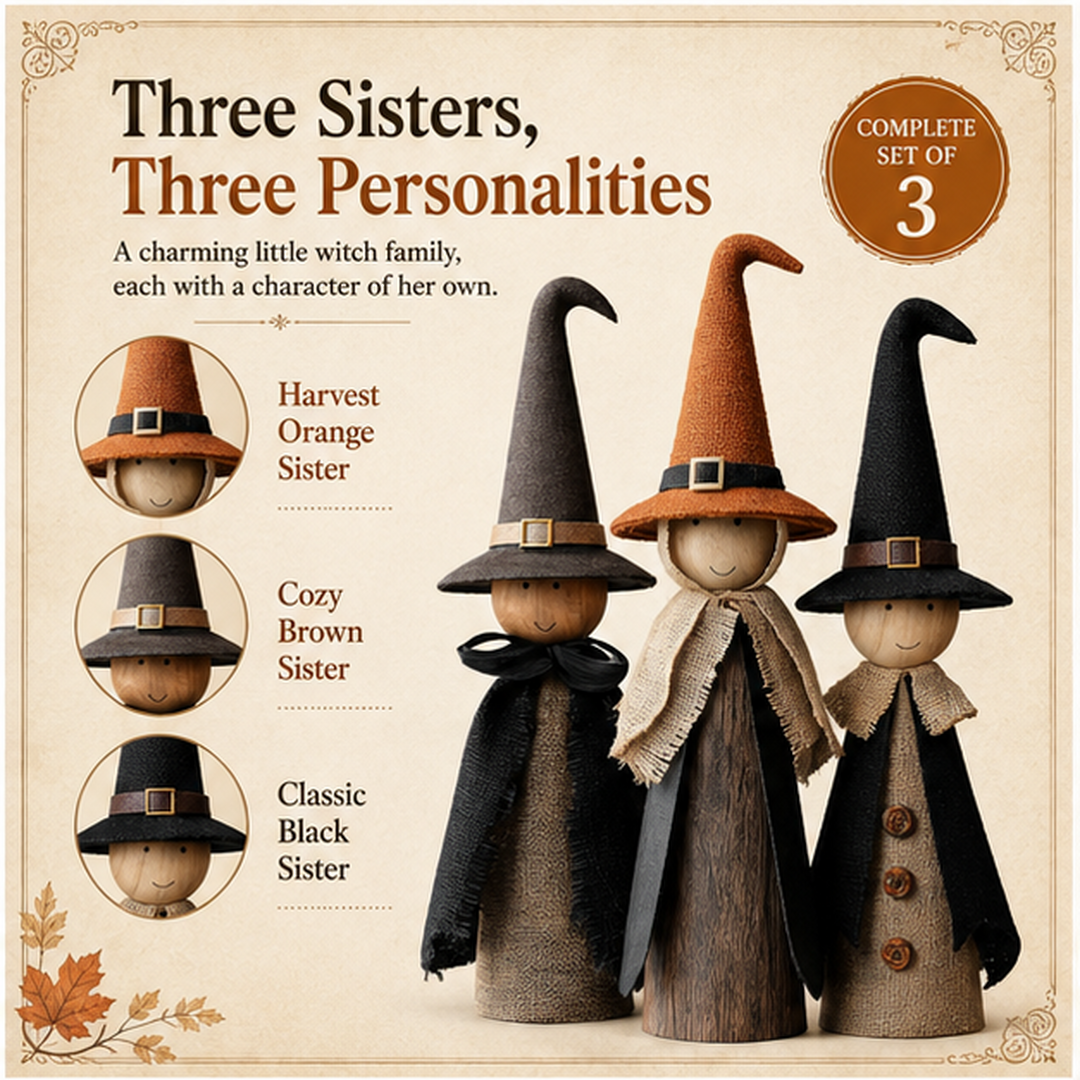 The Witch Sisters Wooden Figurines – Set of 3
