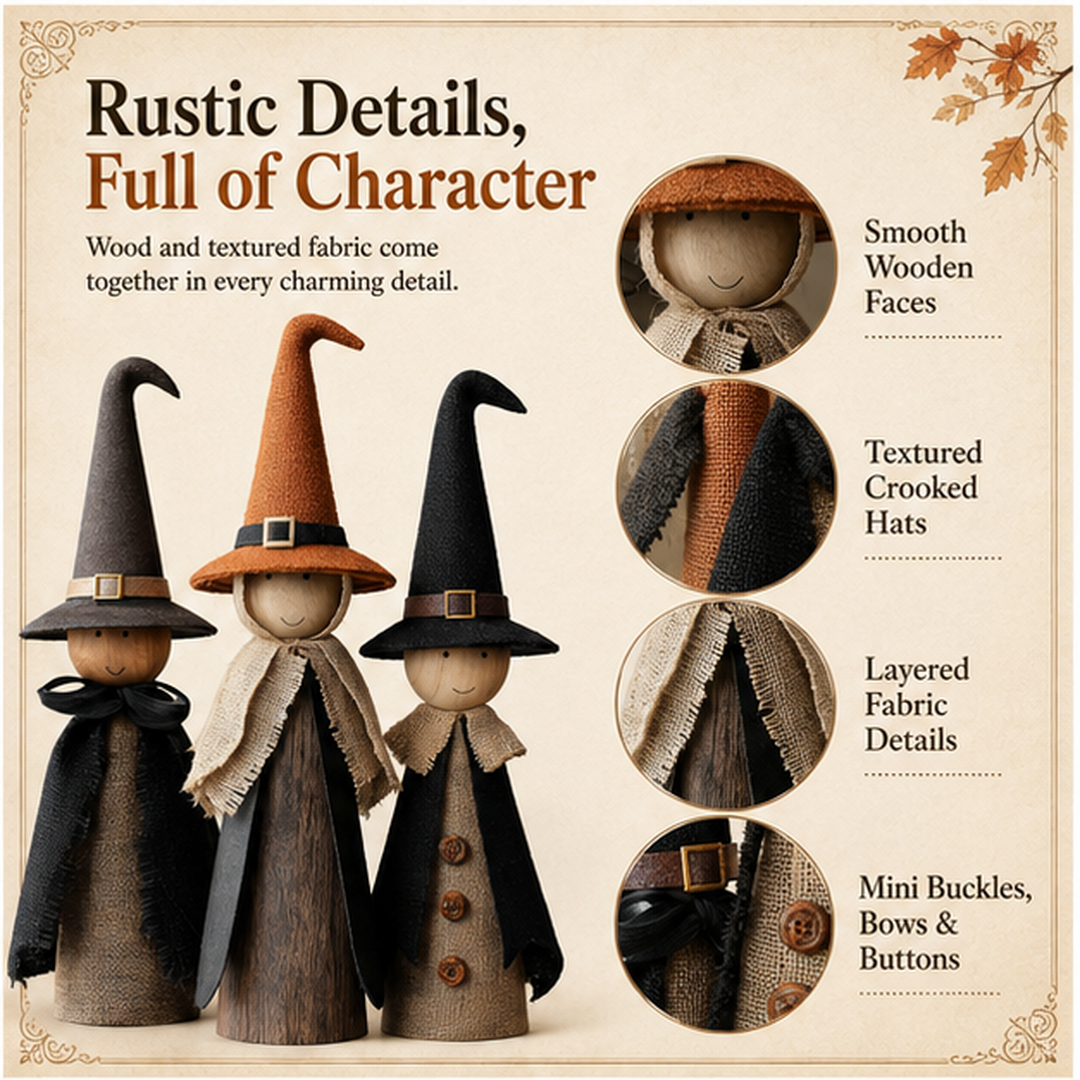 The Witch Sisters Wooden Figurines – Set of 3