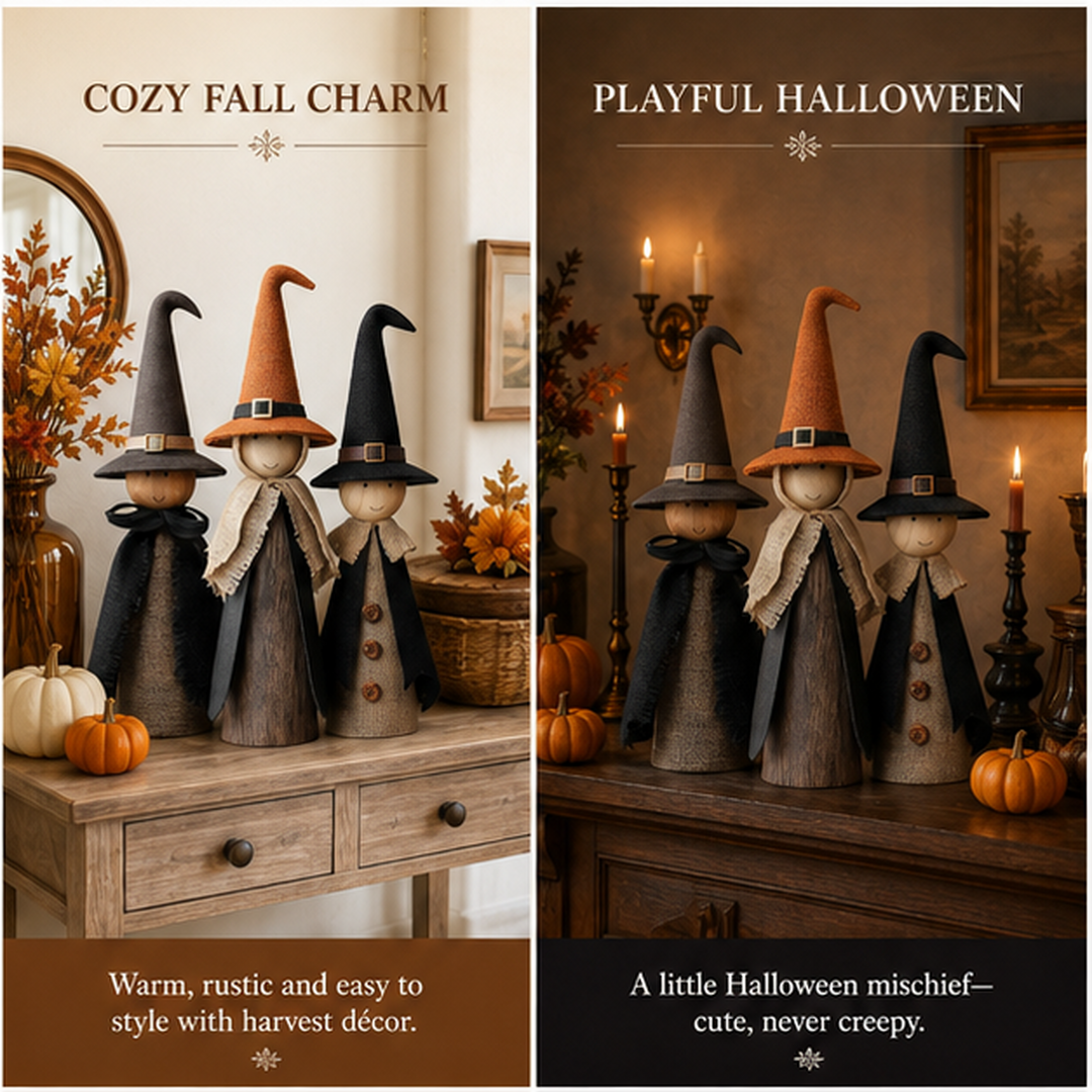 The Witch Sisters Wooden Figurines – Set of 3
