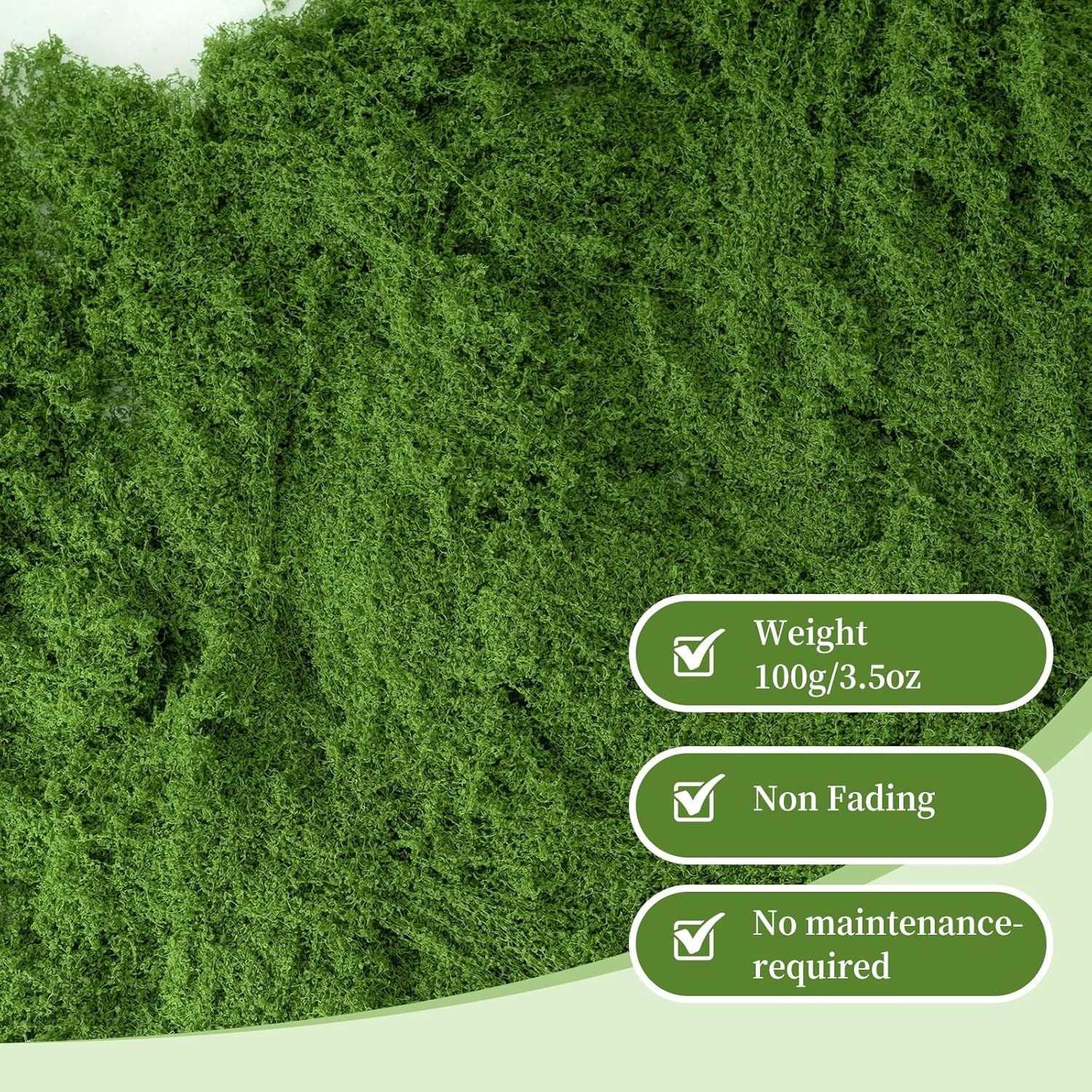 Fake Green Moss for Potted Plants,Artificial Moss for Crafts Indoor,DIY Table Decorating Fairy Garden Accessories Wedding Party Floral Decor Outdoor