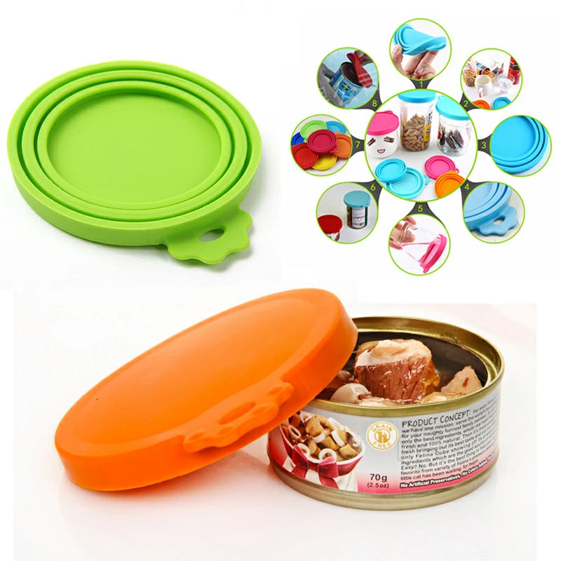 2 Pcs - Reusable Silicone Pet Food Can Lid