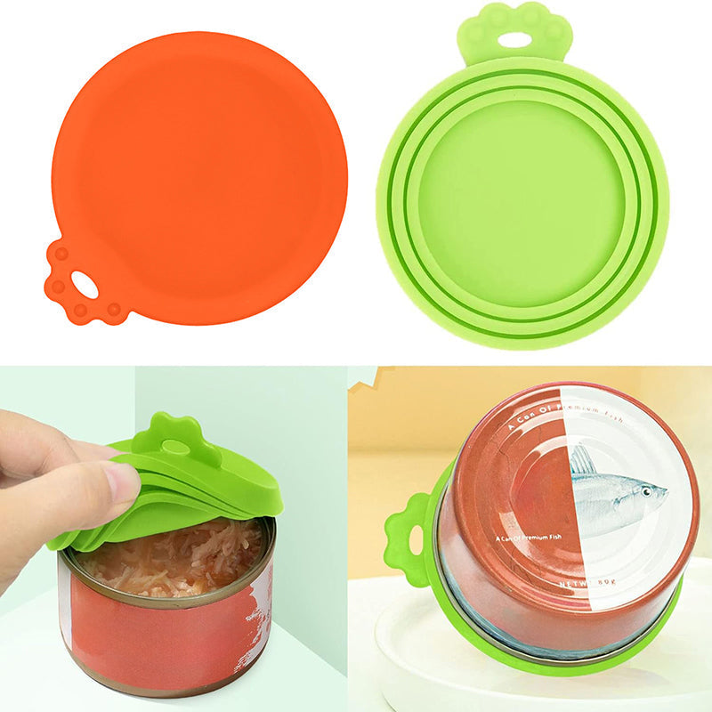 2 Pcs - Reusable Silicone Pet Food Can Lid