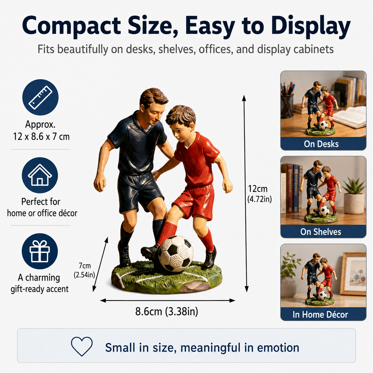 Father & Son Soccer Figurine – Resin Football Statue, Father’s Day Gift, World Cup Season Desktop Decoration