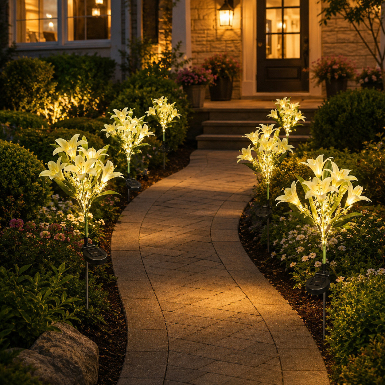 Solar Lily Lights – Outdoor Waterproof LED Garden Stakes