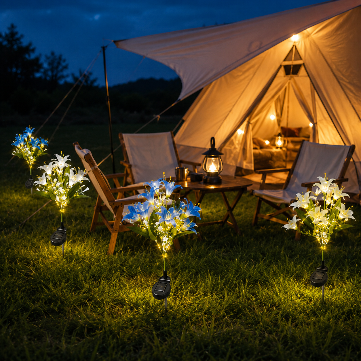 Solar Lily Lights – Outdoor Waterproof LED Garden Stakes