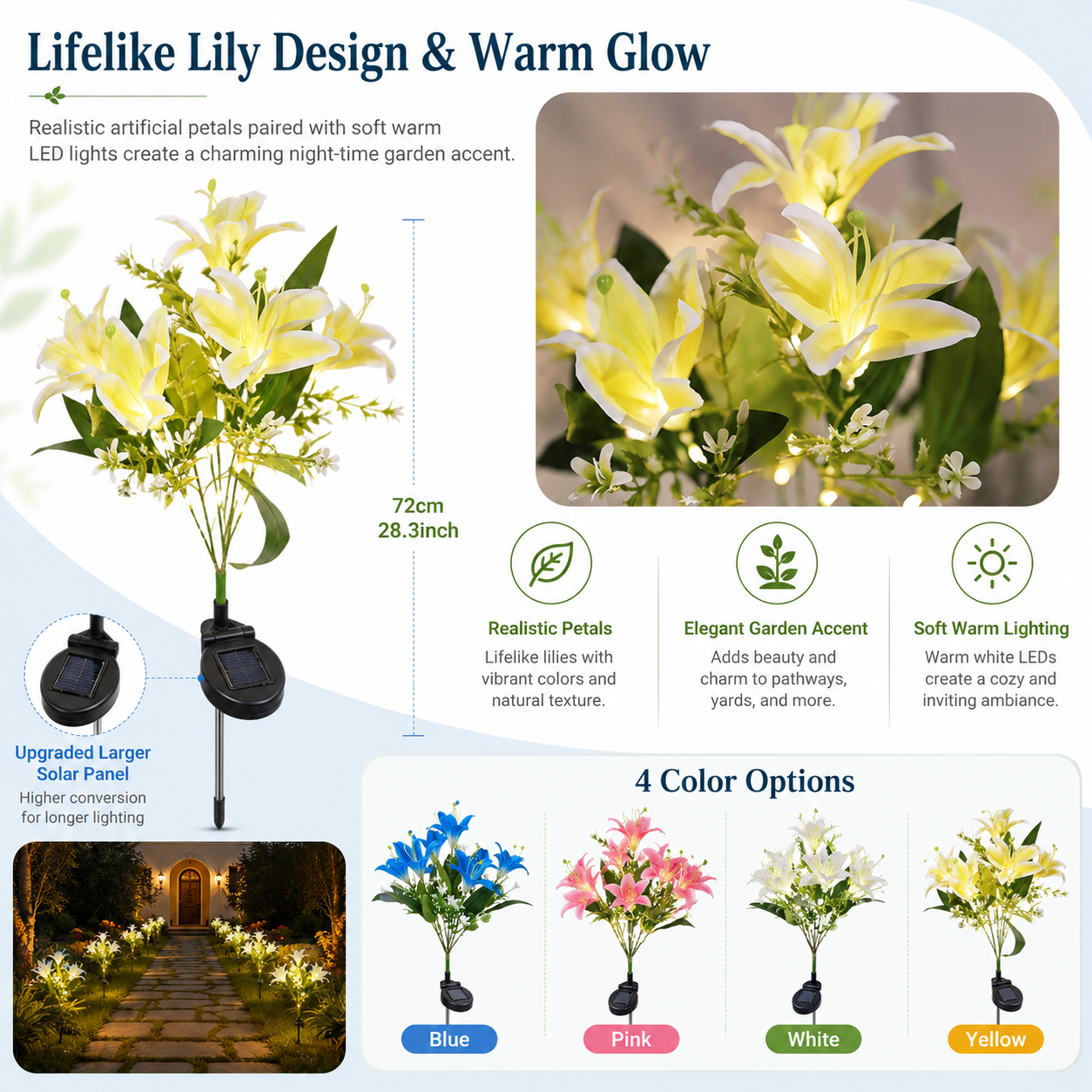 Solar Lily Lights – Outdoor Waterproof LED Garden Stakes