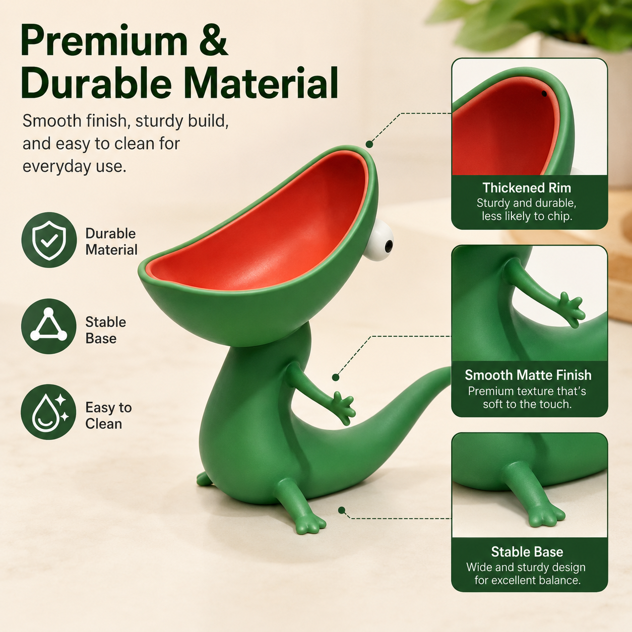 Fun Lizard Desktop Organizer / Soap Holder – Cartoon Lizard Design for Keys, Candy, or Small Items