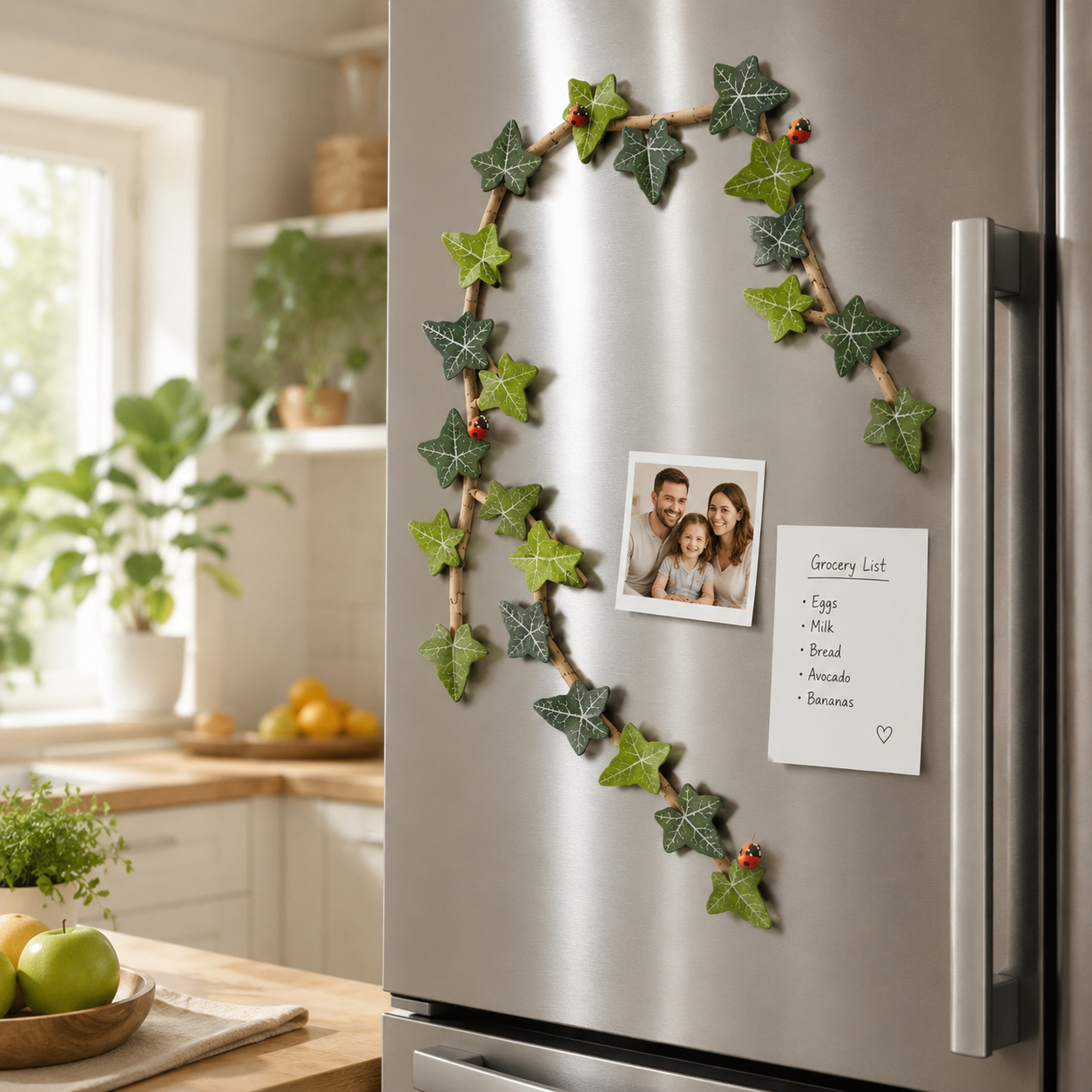 Decorative Ivy Leaf Refrigerator Magnets