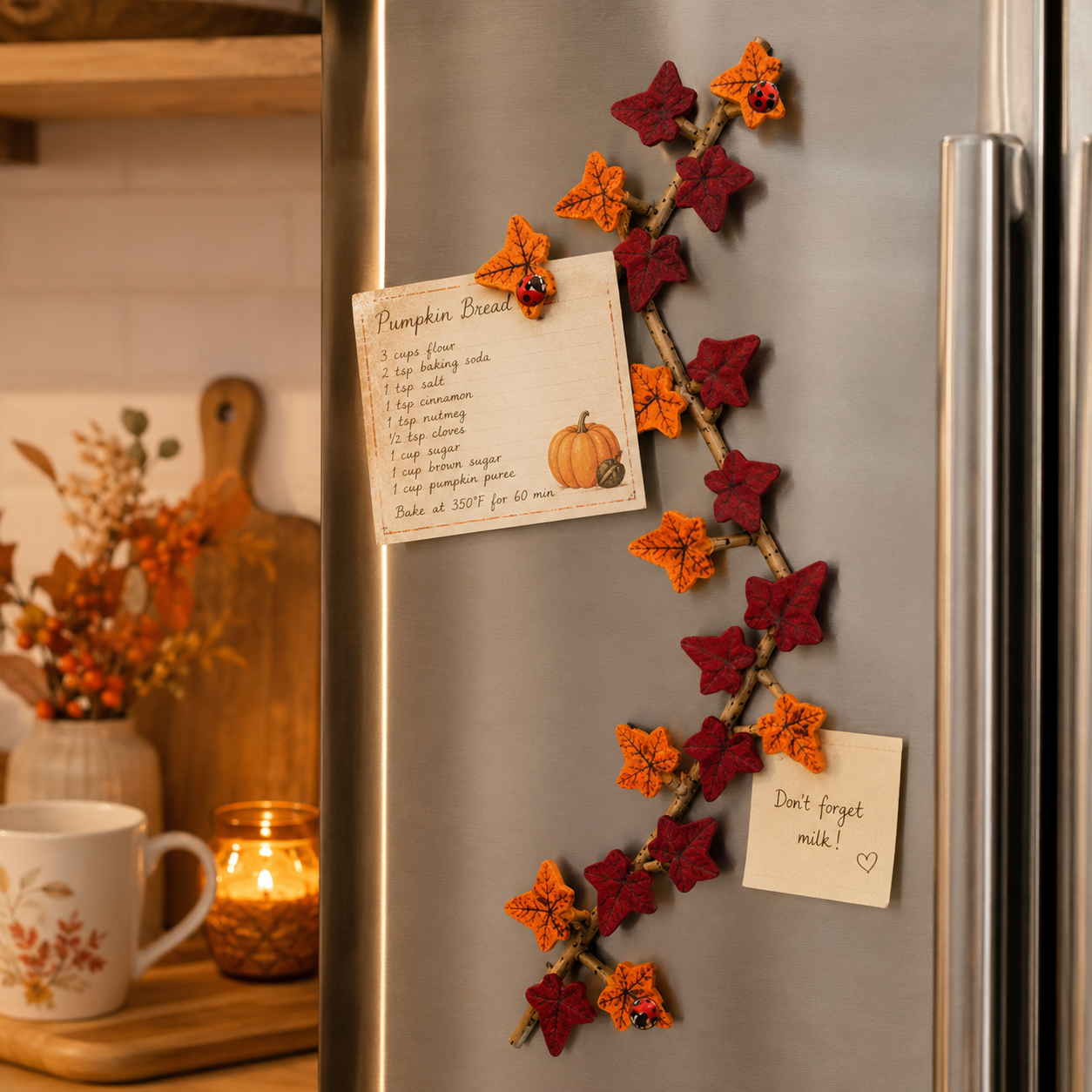 Decorative Ivy Leaf Refrigerator Magnets