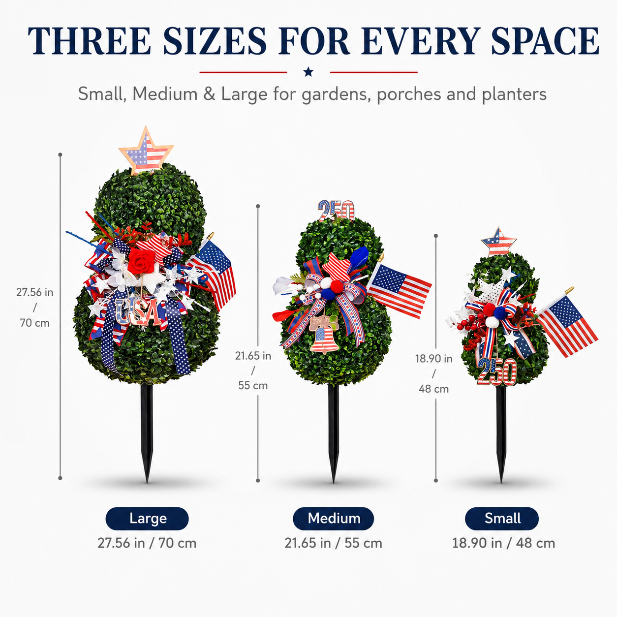 Patriotic Garden Topiary – 4th of July Outdoor Decor