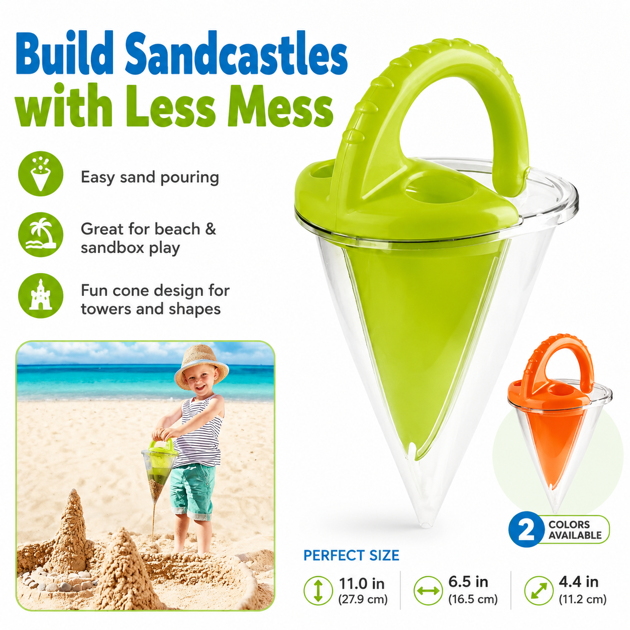 Sand Cone Beach Toy – Easy Sandcastle Pouring Tool for Kids
