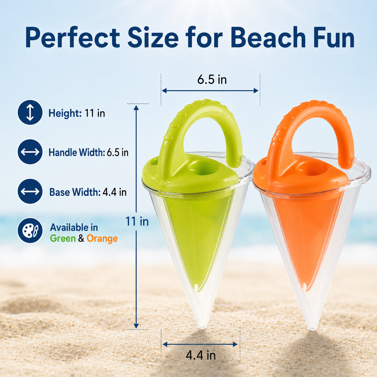 Sand Cone Beach Toy – Easy Sandcastle Pouring Tool for Kids