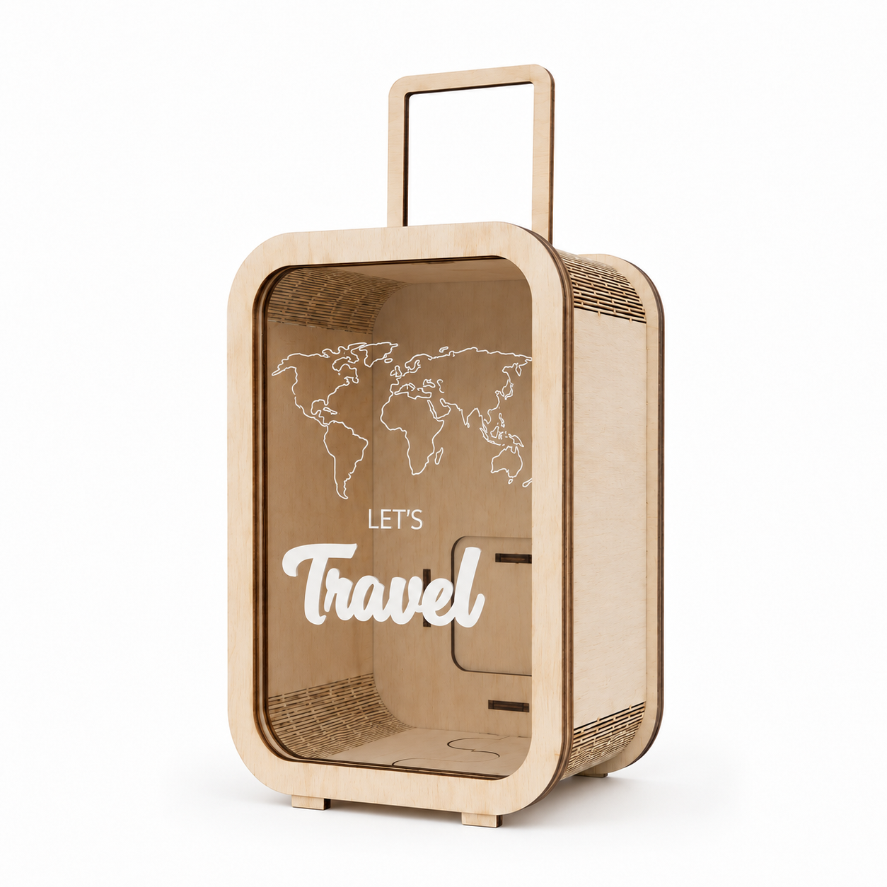 Travel Adventure Money Box – Wooden Creative Savings Jar