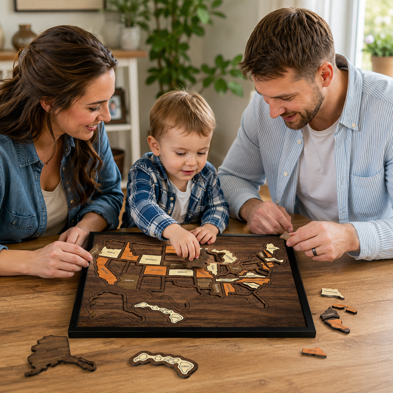 Wooden U.S. Map Puzzle | Educational & Decorative for Kids and Families