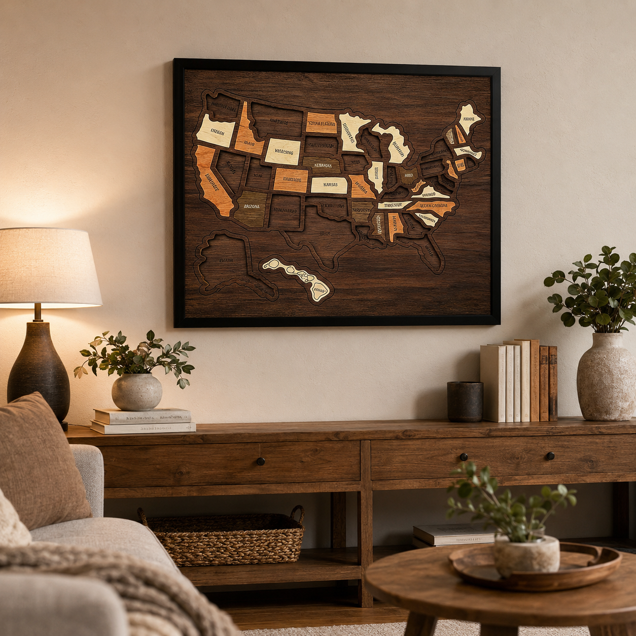 Wooden U.S. Map Puzzle | Educational & Decorative for Kids and Families