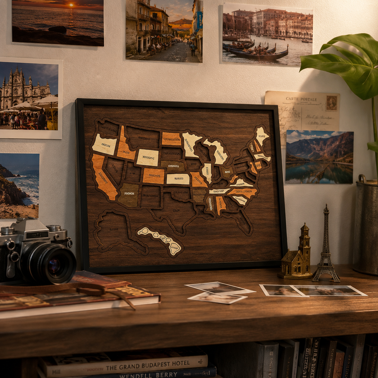 Wooden U.S. Map Puzzle | Educational & Decorative for Kids and Families