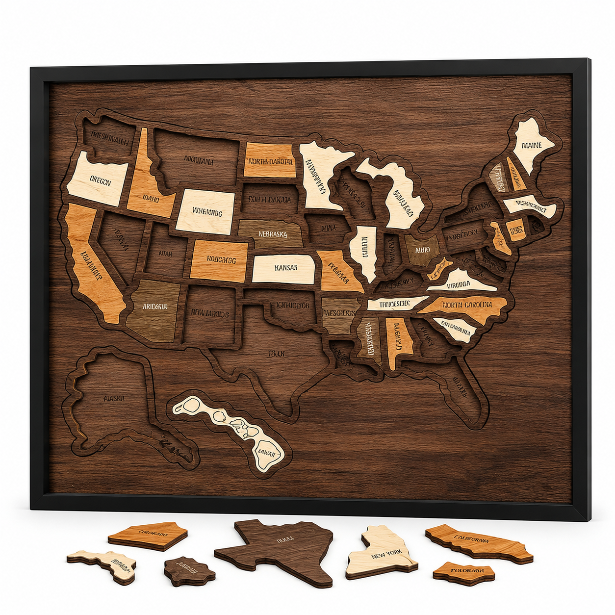 Wooden U.S. Map Puzzle | Educational & Decorative for Kids and Families